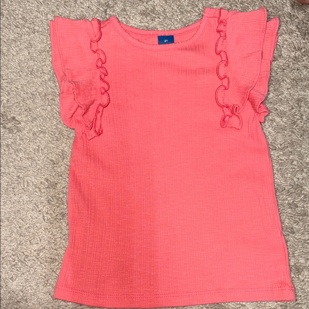 Old Navy Pink Ruffle Sleeve Kids Tee